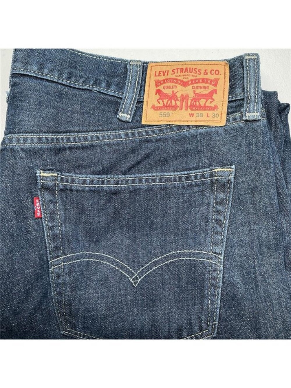Levis 559 Relaxed Straight Leg Jeans Men 38x30 Medium Wash Blue Denim Preowned